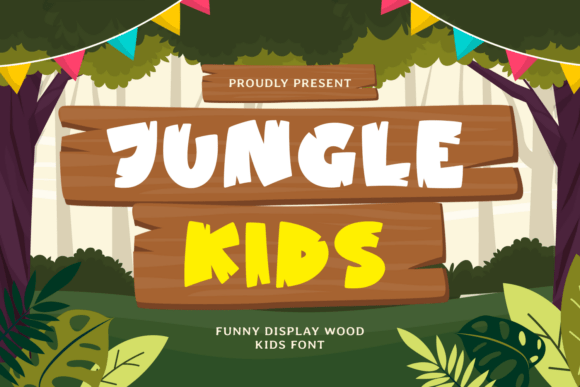 Jungle Kids: A Playful Wood-Style Font for Editorial Design